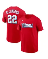 Men's Nike Sandy Alcantara Red Miami Marlins City Connect Name and Number T-shirt