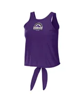 Women's Wear by Erin Andrews Purple Colorado Rockies Open Back Twist Tie Tank Top