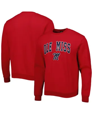 Men's Colosseum Red Ole Miss Rebels Arch & Logo Pullover Sweatshirt