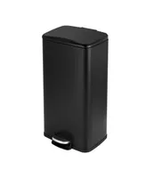 Mega Casa 8 Gal./30 Liter Rectangular Matt Black step-on Trash Can for kitchen