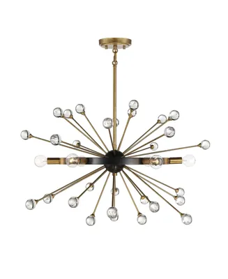 Savoy House Ariel 6-Light Chandelier in Como Black with Gold Accents