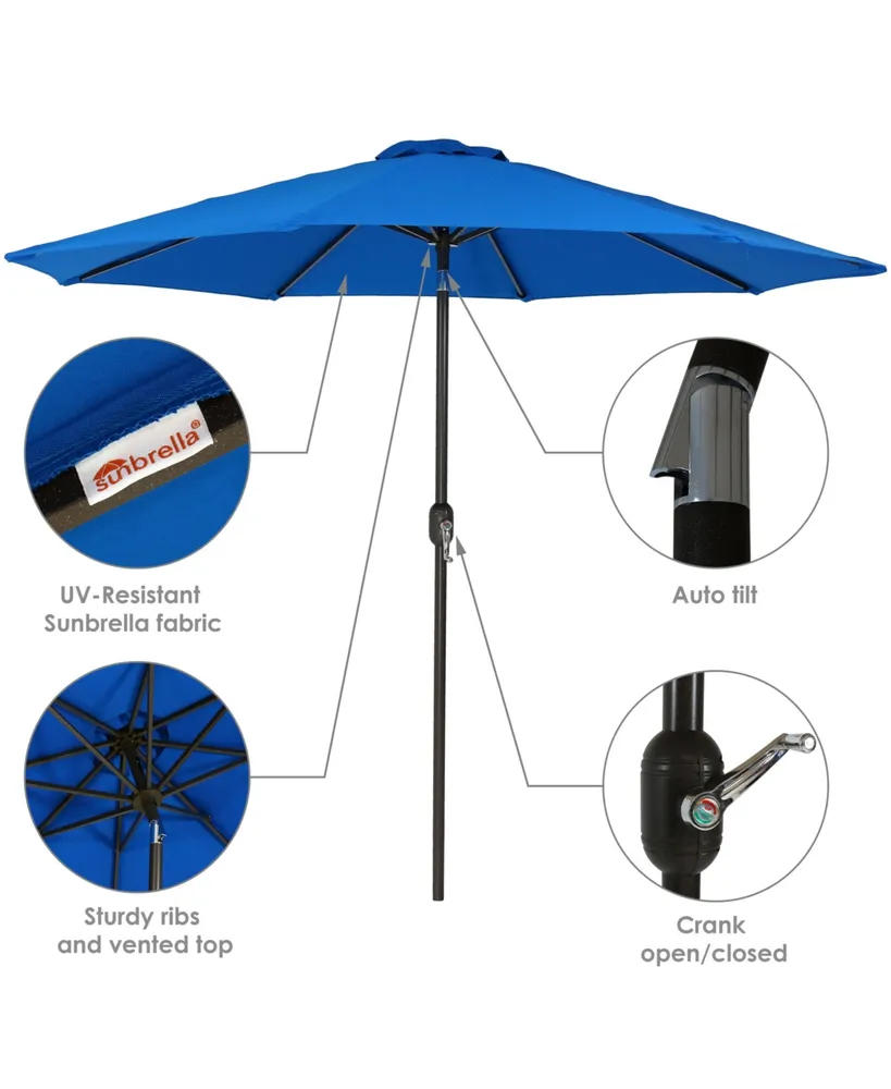 Sunnydaze Decor 9 ft Sunbrella Patio Umbrella with Tilt and Crank - Pacific Blue