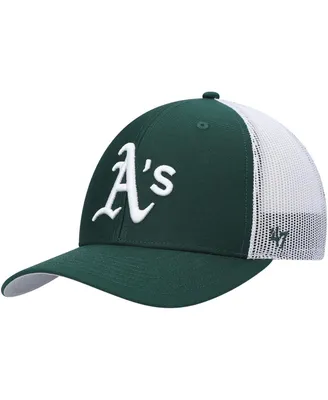 Men's '47 Brand Green, White Oakland Athletics Primary Logo Trucker Snapback Hat