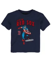 Toddler Boys and Girls Navy Boston Red Sox Team Captain America Marvel T-shirt