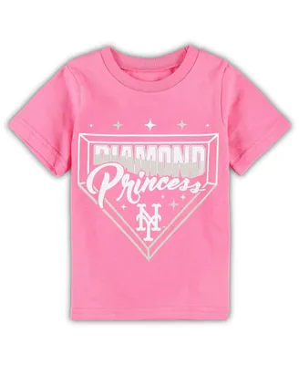 Girls Toddler Pink New York Mets Diamond Princess T-shirt