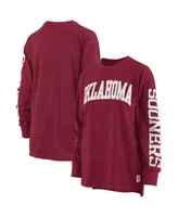 Women's Pressbox Crimson Oklahoma Sooners Plus Two-Hit Canyon Long Sleeve T-shirt