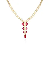 Vince Camuto Gold-Tone and Red Siam Pendant Thick Snake Chain Statement Necklace