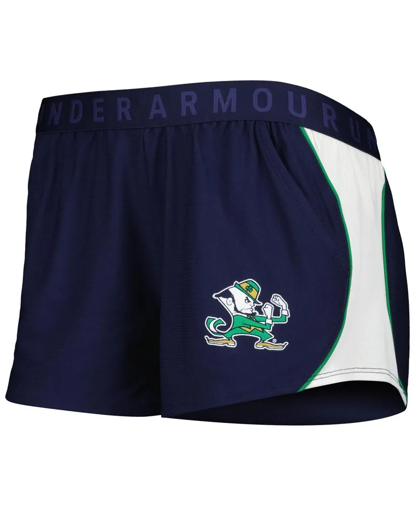 Women's Under Armour Navy and Green Notre Dame Fighting Irish Game Day Tech Mesh Performance Shorts