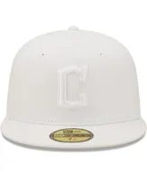 Men's New Era Cleveland Guardians White on 59FIFTY Fitted Hat