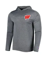 Men's Champion Gray Wisconsin Badgers Hoodie Long Sleeve T-shirt