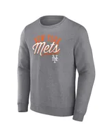 Men's Fanatics Heather Gray New York Mets Simplicity Pullover Sweatshirt