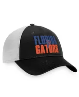 Men's Top of the World Black, White Florida Gators Stockpile Trucker Snapback Hat