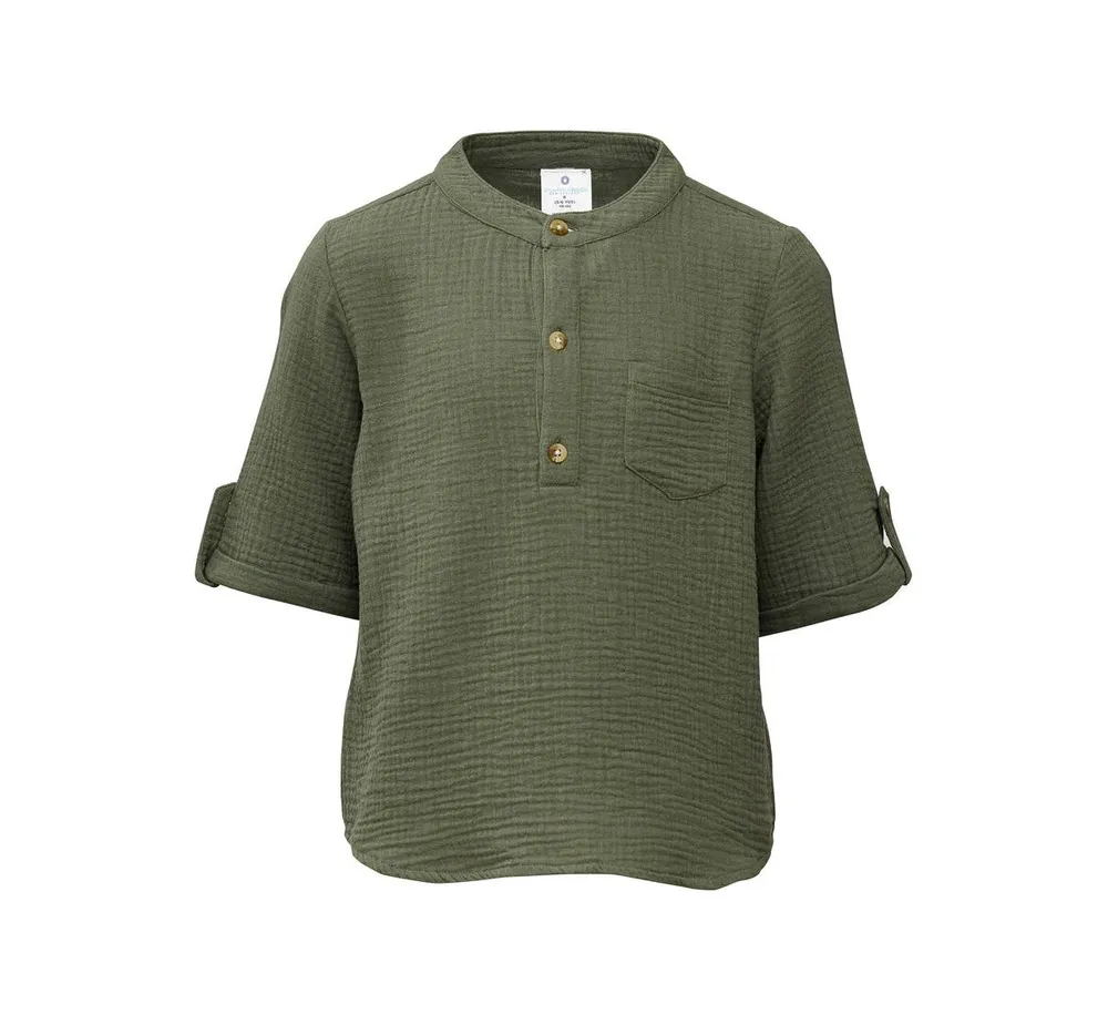 Snapper Rock Toddler|Child Boys Frankie Safari Green Resort Shirt