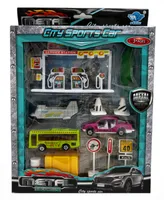 Big Daddy 10 Piece Mini City Employee Trucks and Cars Accessories Playset
