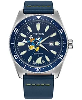 Citizen Eco-Drive Men's Donald Duck Blue Leather Strap Watch 42mm