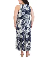 Robbie Bee Plus Jersey Halter-Neck Maxi Dress