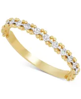 Italian Gold Textured Illusion Narrow Stack Ring in 10k Two-Tone Gold, Created for Macy's