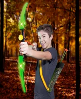 Realtree Nkok Light Up Archery Set 24.5" Green With Quiver, 25020, Arrows Can Shoot Up To 40', 3 Arrows Target, Lights Up Flashing Patterns, Officiall