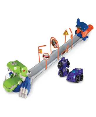 Supreme Machines Nkok Attack Launch Track T.Rex Rocket Bot 42021, 17 Piece Set, Purple Transforming 2-in-1 Car Robot, Easy Assembly