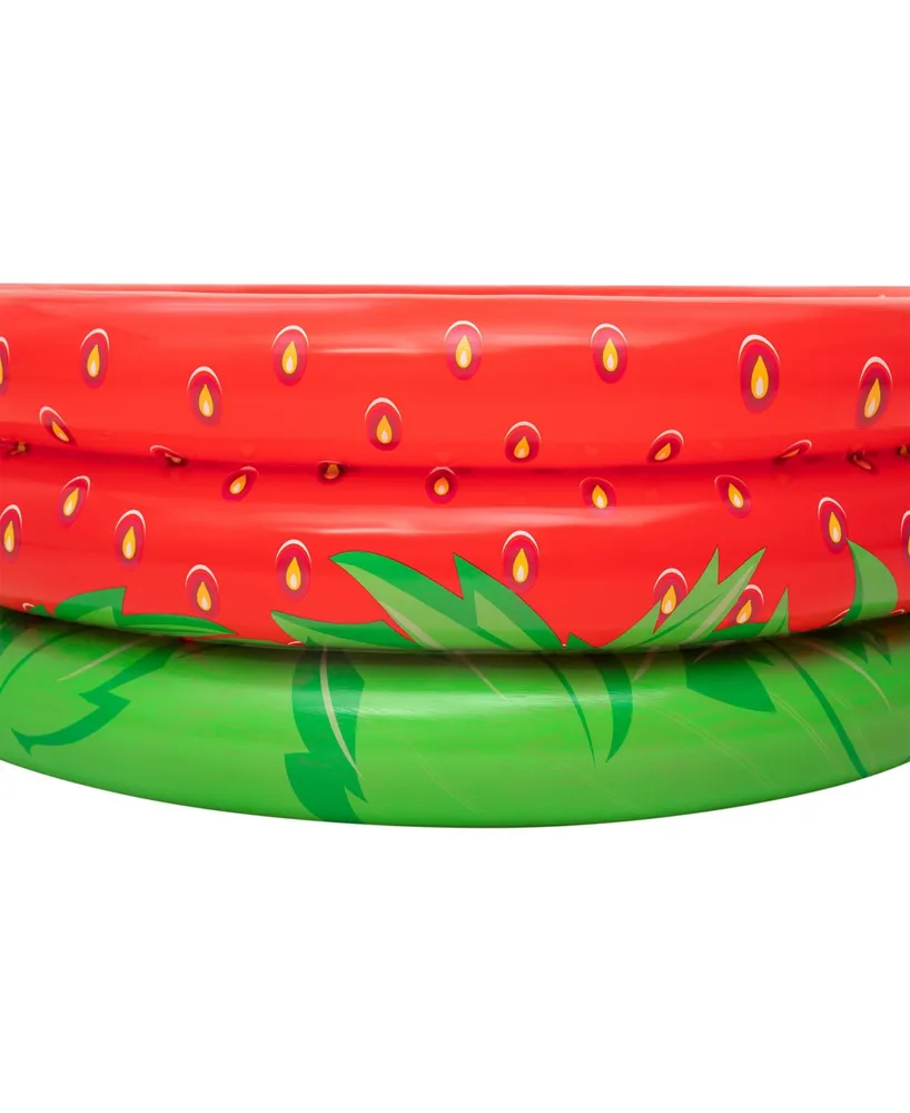 H2OGO Snow Bestway Sweet Strawberry Pool 66" x 15" Inflatable 3-Ring Play Pool, 103 Gallon