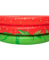 H2OGO Snow Bestway Sweet Strawberry Pool 66" x 15" Inflatable 3-Ring Play Pool, 103 Gallon