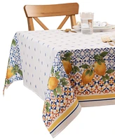 Capri Lemon Double Border Tablecloth 60" x 102"