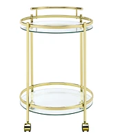 Coaster Home Furnishings Chrissy 31" 2-Tier Round Glass Serving Cart