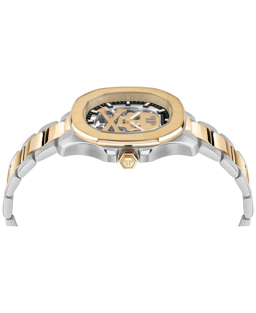 Philipp Plein Men's Automatic Skeleton Spectre Two-Tone Stainless Steel Bracelet Watch 42mm