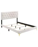 Coaster Home Furnishings Kendall 49.25" Asian Hardwood Tufted Upholstered Panel Queen Bed