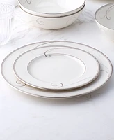 Noritake Platinum Wave Set of 4 Dinner Plates, Service For 4