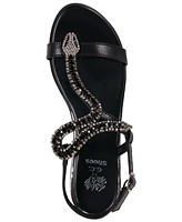 Gc Shoes Women's Lidia Embellished Snake Ornament Flat Sandals