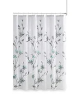 Madison Park Magnolia Floral Printed Burnout Shower Curtain, 72" x 72"