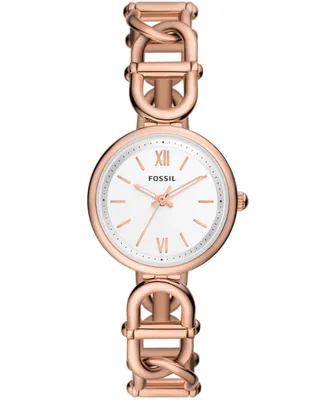 Fossil Women's Carlie Three-Hand Rose Gold-Tone Stainless Steel Watch, 30mm