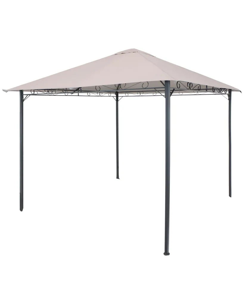 Sunnydaze Decor 10 ft x 10 ft Steel Gazebo with Polyester Canopy Top - Gray