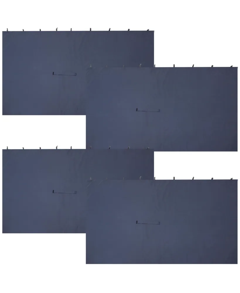 125 x 77 Inch Polyester 4-Piece Gazebo Sidewall Set - Gazebo Curtains Only - Provides Shade and Privacy - Navy