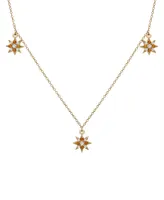 Citrine (1/4 ct. t.w.) & Lab-grown White Sapphire (1/5 ct. t.w.) Star Dangle Collar Necklace in 14k Gold-Plated Sterling Silver, 16" + 2" extender