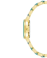 Anne Klein Women's Teal & Gold-Tone Bracelet Watch 30mm