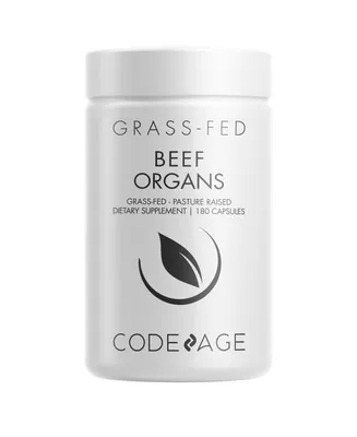 Codeage Grass-Fed Beef Organs Pasture-Raised, Non-Defatted Supplement, Freeze-Dried - 180ct