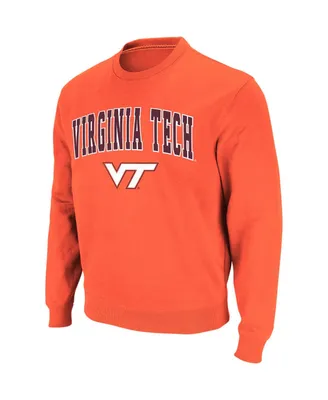 Men's Colosseum Orange Virginia Tech Hokies Arch and Logo Crew Neck Sweatshirt