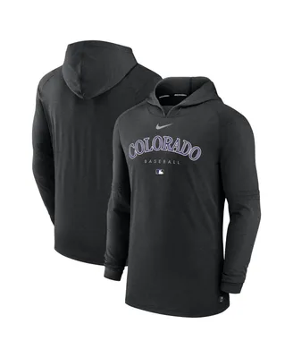 Men's Nike Heather Black Colorado Rockies Authentic Collection Early Work Tri-Blend Performance Pullover Hoodie