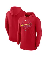 Men's Nike Heather Red St. Louis Cardinals Authentic Collection Early Work Tri-Blend Performance Pullover Hoodie