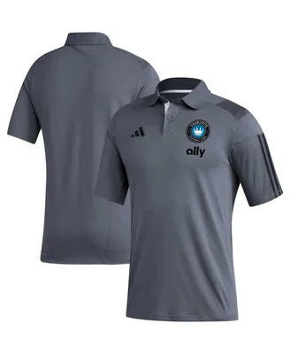 Men's adidas Gray Charlotte Fc 2023 On-Field Training Polo Shirt