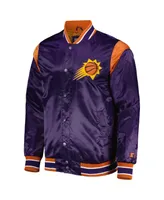 Men's Starter Purple Phoenix Suns Force Play Satin Full-Snap Varsity Jacket