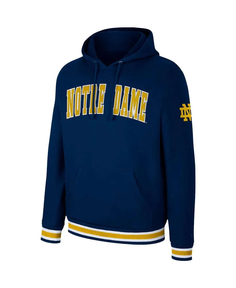 Men's Colosseum Navy Notre Dame Fighting Irish Varsity Arch Pullover Hoodie