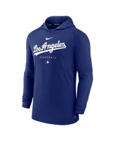 Men's Nike Heather Royal Los Angeles Dodgers Authentic Collection Early Work Tri-Blend Performance Pullover Hoodie