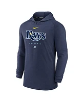 Men's Nike Heather Navy Tampa Bay Rays Authentic Collection Early Work Tri-Blend Performance Pullover Hoodie