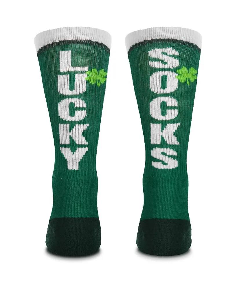 Men's For Bare Feet Dallas Mavericks Four Leaf St. Patrick's Day V-Curve Crew Socks