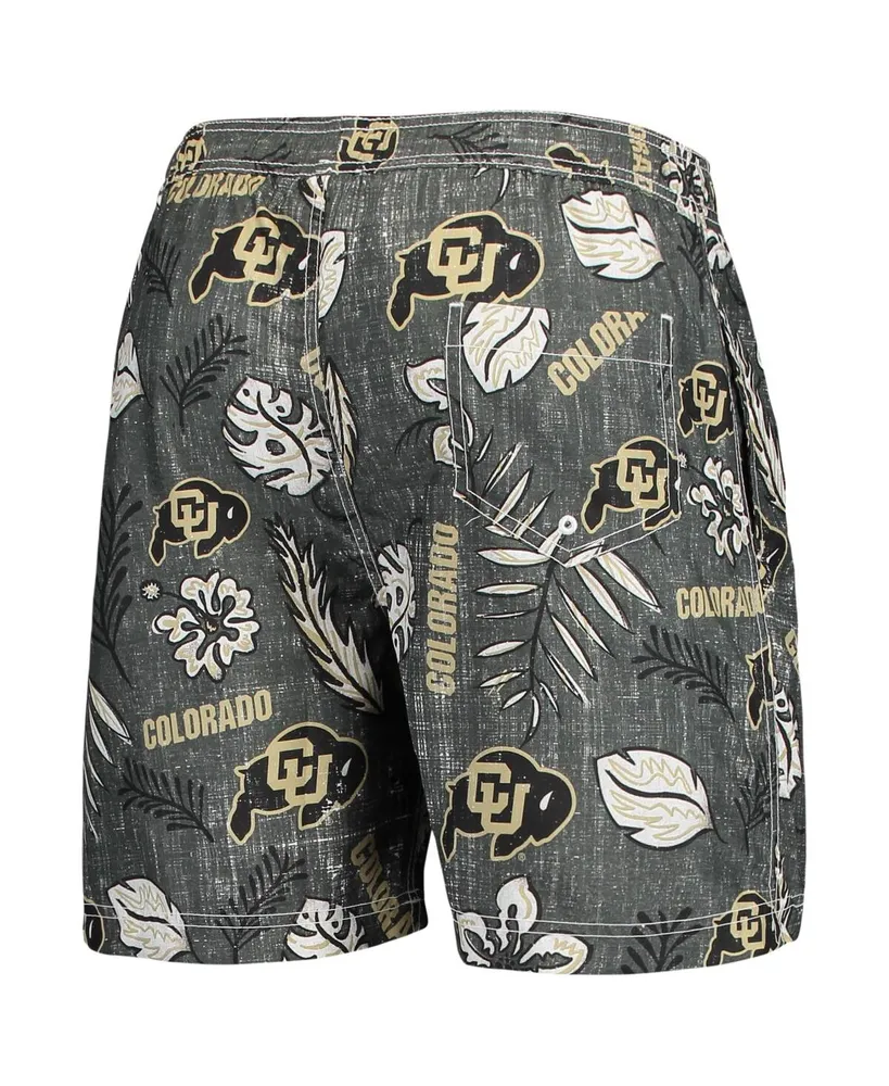 Men's Wes & Willy Black Colorado Buffaloes Vintage-Inspired Floral Swim Trunks