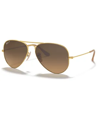 Ray-Ban Unisex Polarized Sunglasses, RB3025 Aviator Classic