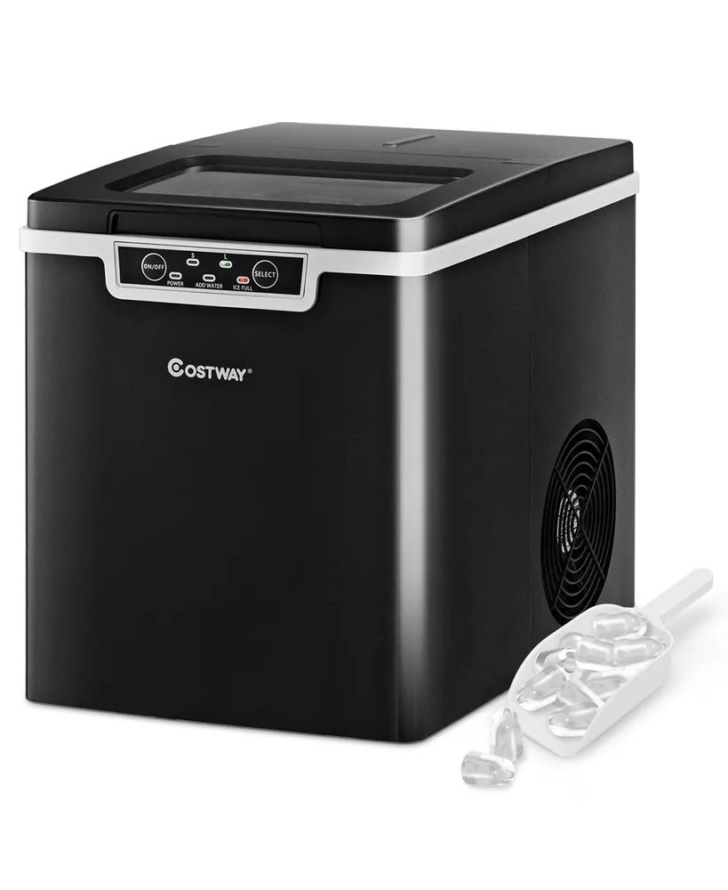 Ice Maker Machine Countertop 26Lbs/24H Portable W/Scoop & Basket Black